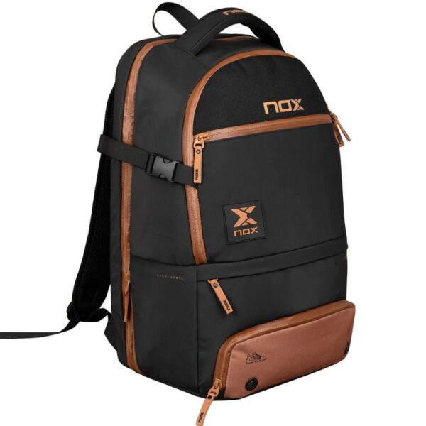 2024 Nox Luxury Open Series Padel Backpack (Black/Brown) - Image 2
