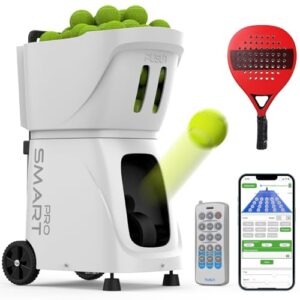 PUSUN Padel-Smart PRO-Professional Padel Ball Machine with Internal Spin Technology - Smart App Control - 100+ Ball Capacity - 4-6 Hour Battery Life (White)